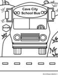 Cave City Caveman Coloring Pages- Cave City School Bus Coloring Page